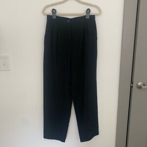 Sag Harbor High Waist Pleated Wide Leg Pants - Black